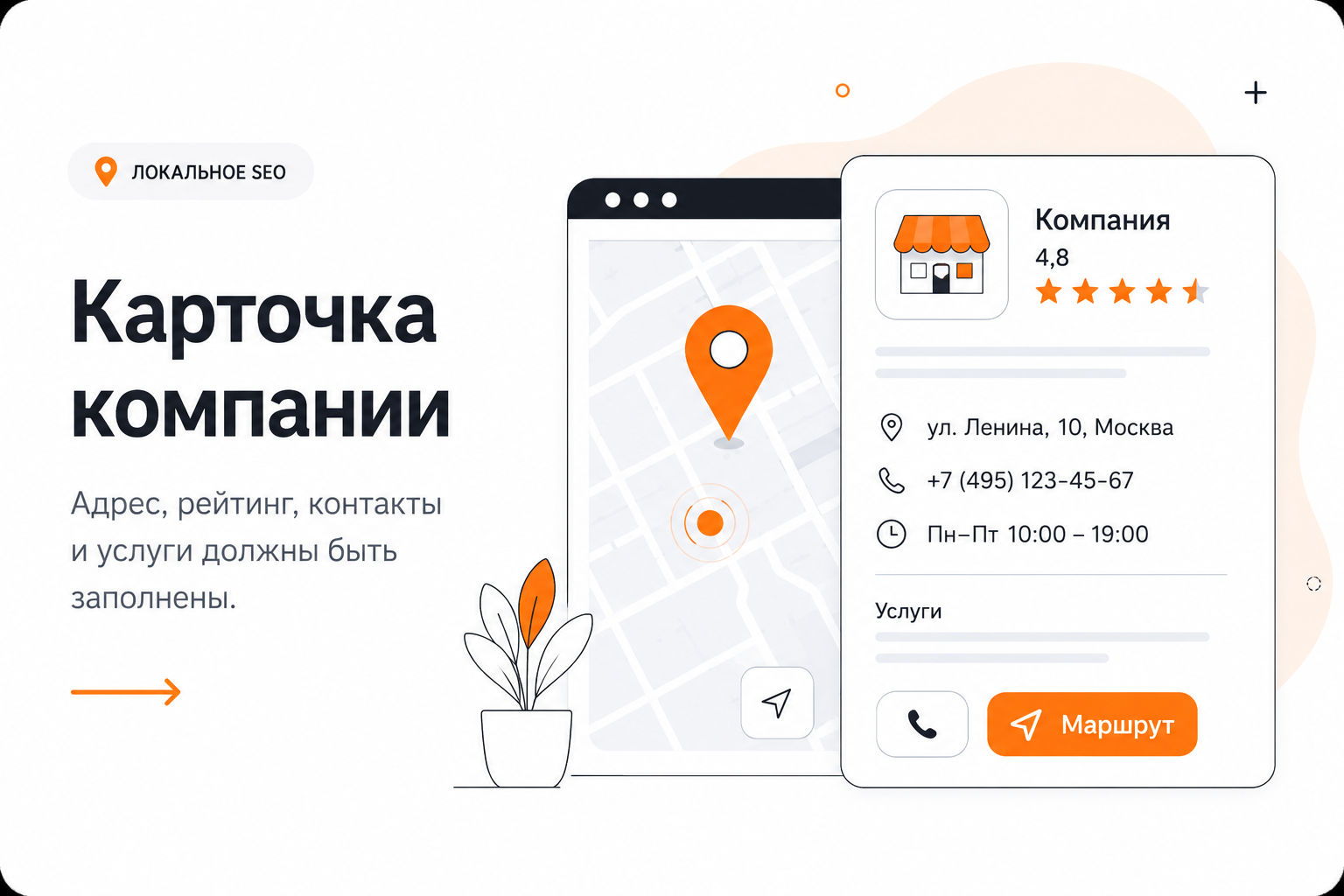Карточка компании в картах