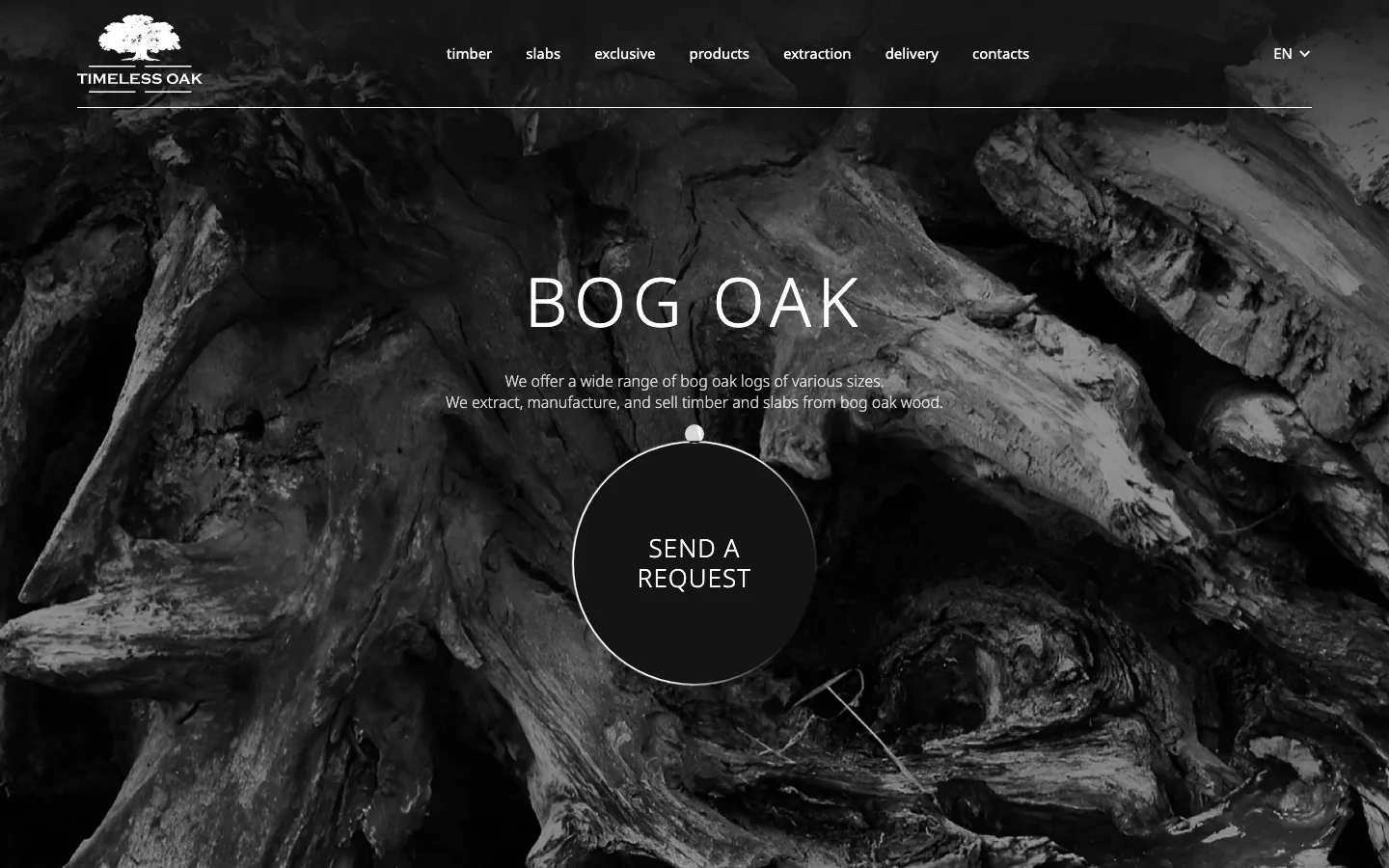 Создание сайта производителя изделий из морёного дуба «Timeless Oak»